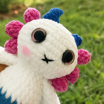 Bubbles the Bubble horn Axolotl Amigurumi, crochet pattern