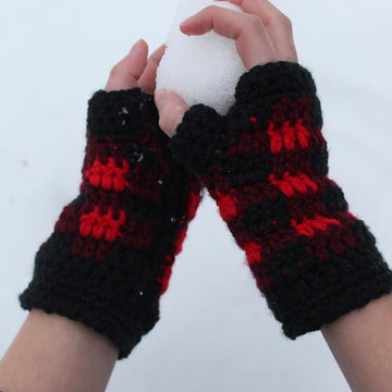 Plaid Fingerless Gloves