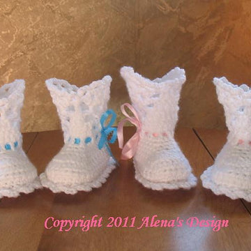 White Lace Top Baby Booties