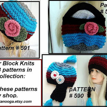 592, KNIT COLOR BLOCK BAG OR PURSE