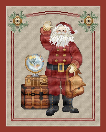 Sue Hillis Designs Traveling Santa - L236 - Leaflet