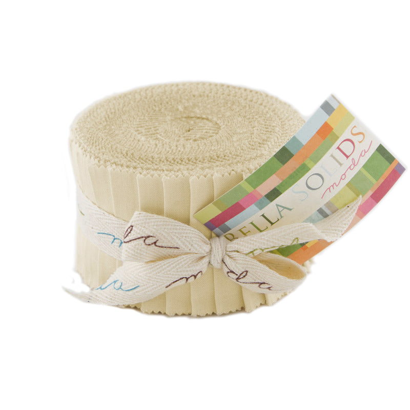 Moda Fabrics Bella Solids Junior Jelly Roll - Natural