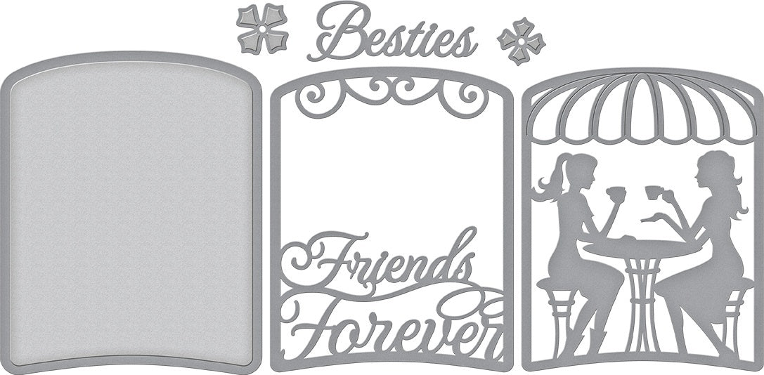 Spellbinders Shapeabilities Dies By Becca Feeken - Layered Friends Forever Cafe Scene