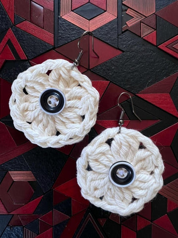 Button Flower Earrings