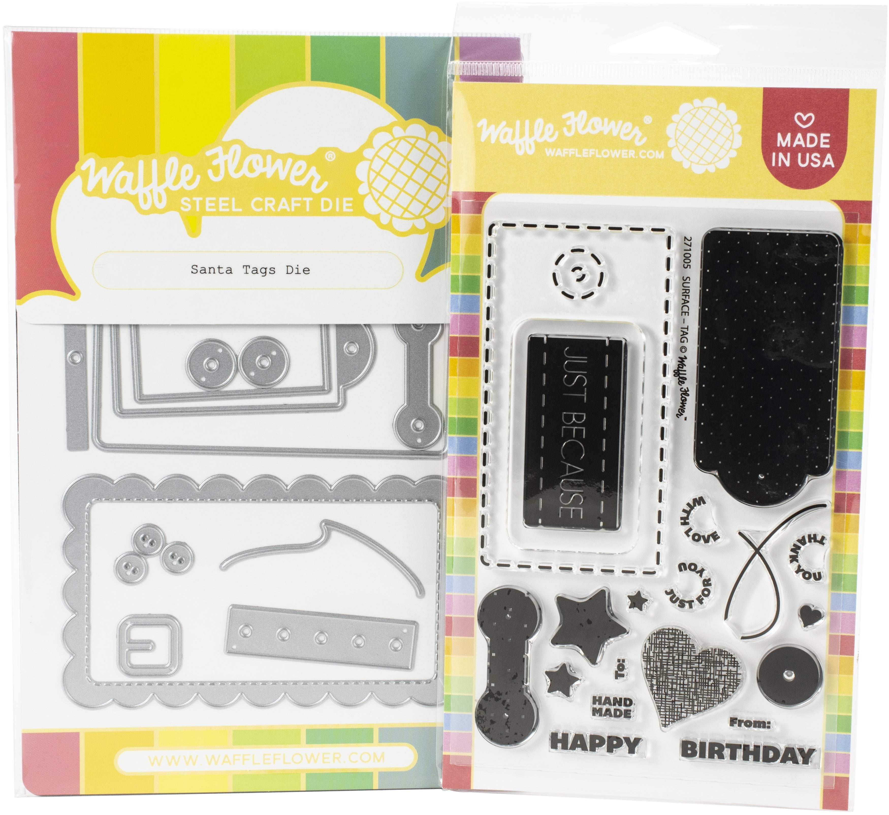 Waffle Flower Crafts Waffle Flower Stamp & Die Set - Surface Tag