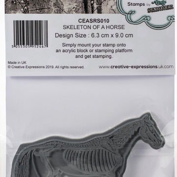 Creative Expressions Rubber Stamp By Andy Skinner - Skeleton Of A Horse