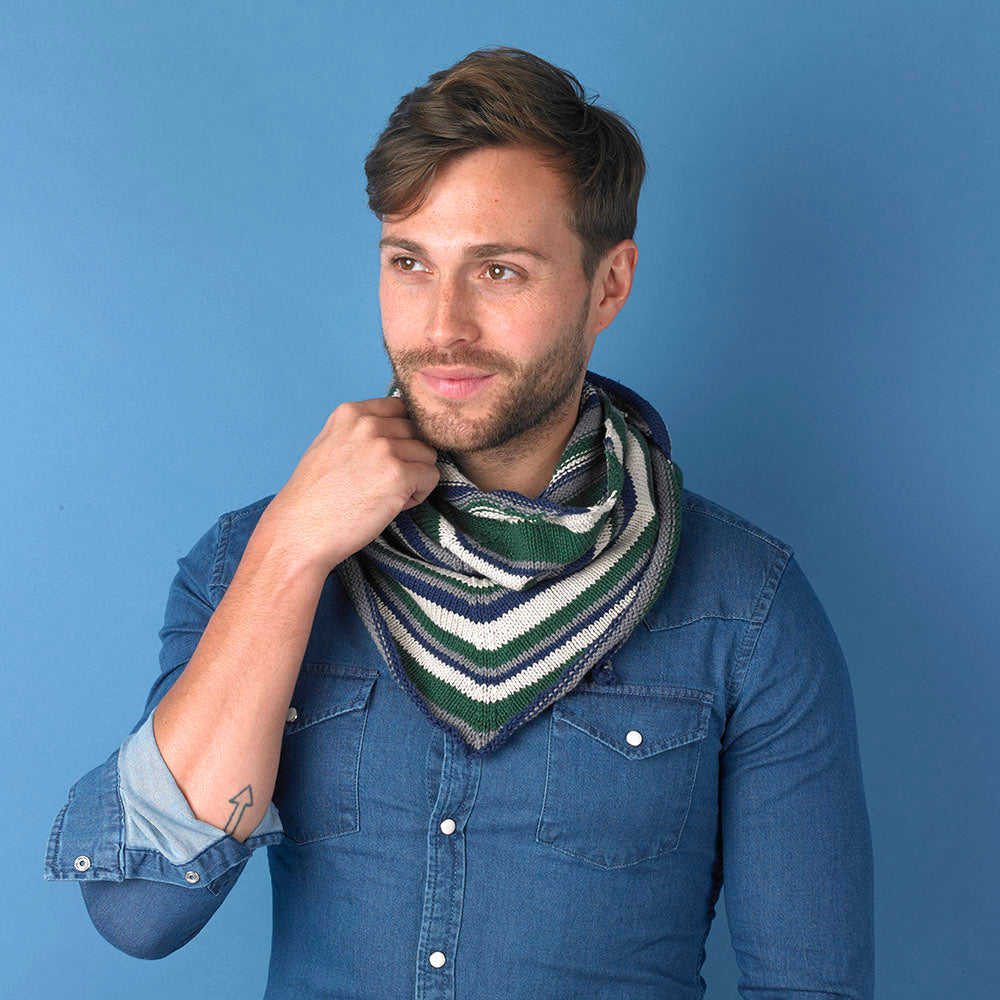 Tie Break Triangle Scarf - Free Knitting Pattern in Paintbox Yarns Cotton DK