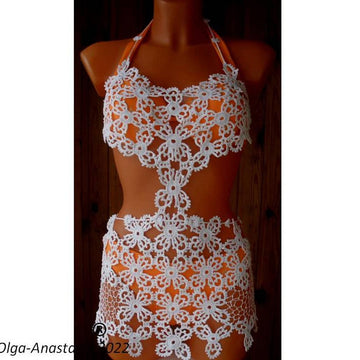 Crochet lace tunic for the beach