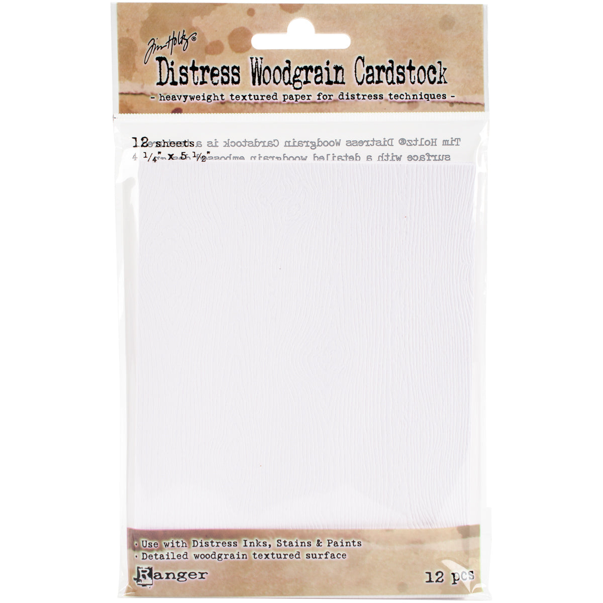 Ranger Tim Holtz Distress Cardstock 12 Sheets - 4.25"X5.5"