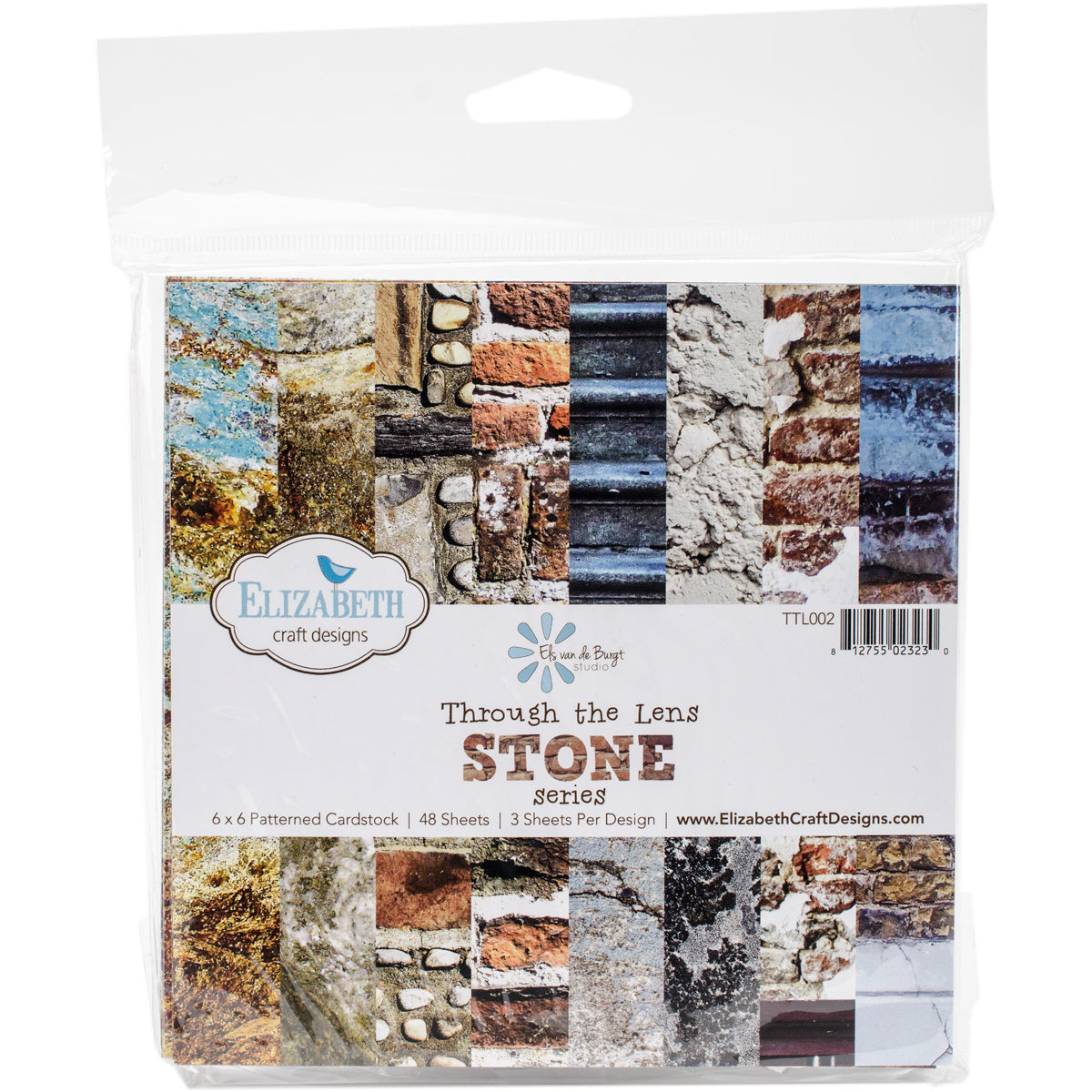 Elizabeth Craft Designs Elizabeth Craft Through The Lens Cardstock 6"X6" 48/Pkg - Stone, 16 Designs/3 Each