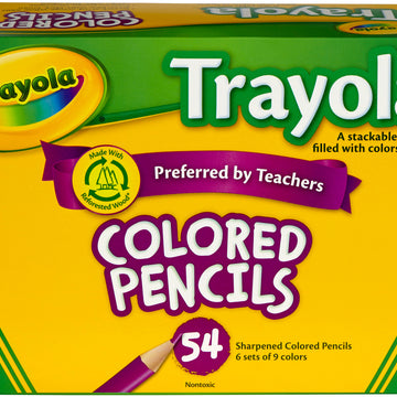 Crayola Trayola Colored Pencils - 54/Pkg