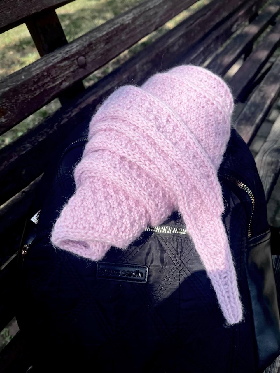 Peony Petal Triangular Scarf Knitting Pattern | Knit Neck Scarf DIY (PDF Download), language English, German