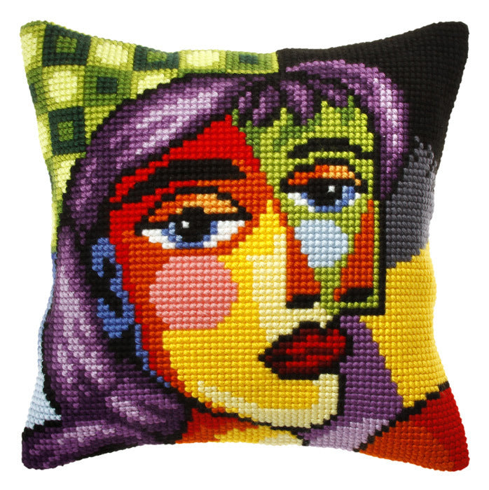 Orchidea Fauvism I Cushion Front Chunky Cross Stitch Kit - 40cm x 40cm
