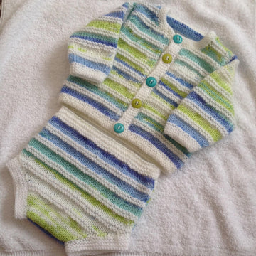 Baby cardigan and shorts set