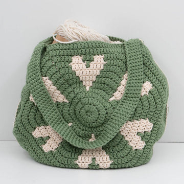 Heart Mosaic Crochet Bag
