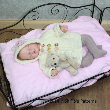 282 Buttons Hooded Jacket Crochet Pattern #282