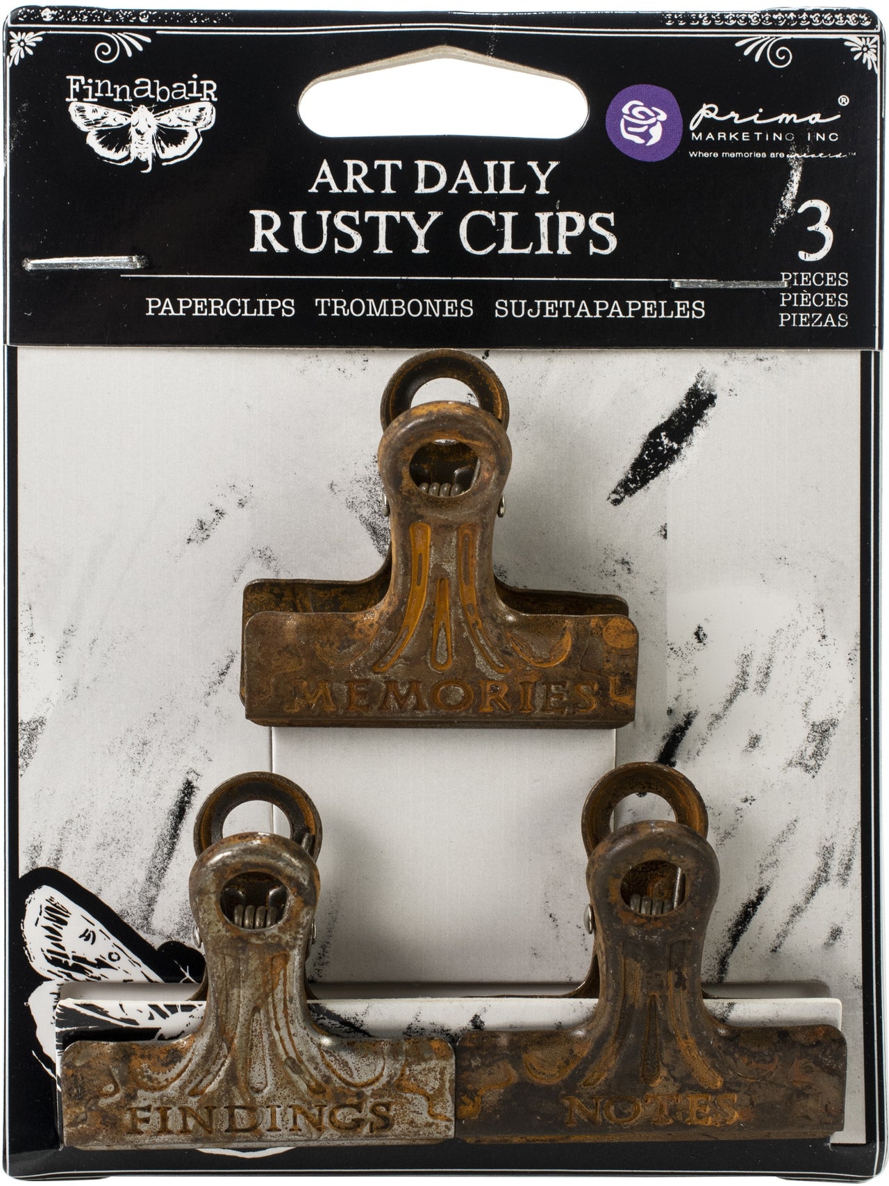 Prima Marketing Prima Art Daily Planner Metal Binder Clips 3/Pkg - Rusty