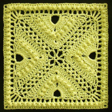 Bee Hives and Clover Afghan Block