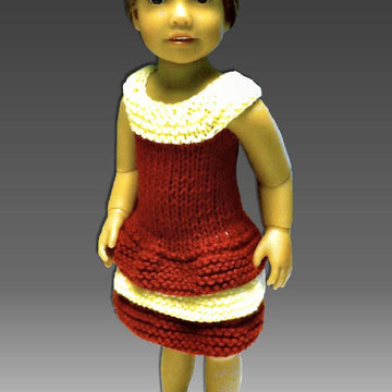 Doll Dress Knitting Pattern. Fits Kidz and Cats, 18 inch slim dolls