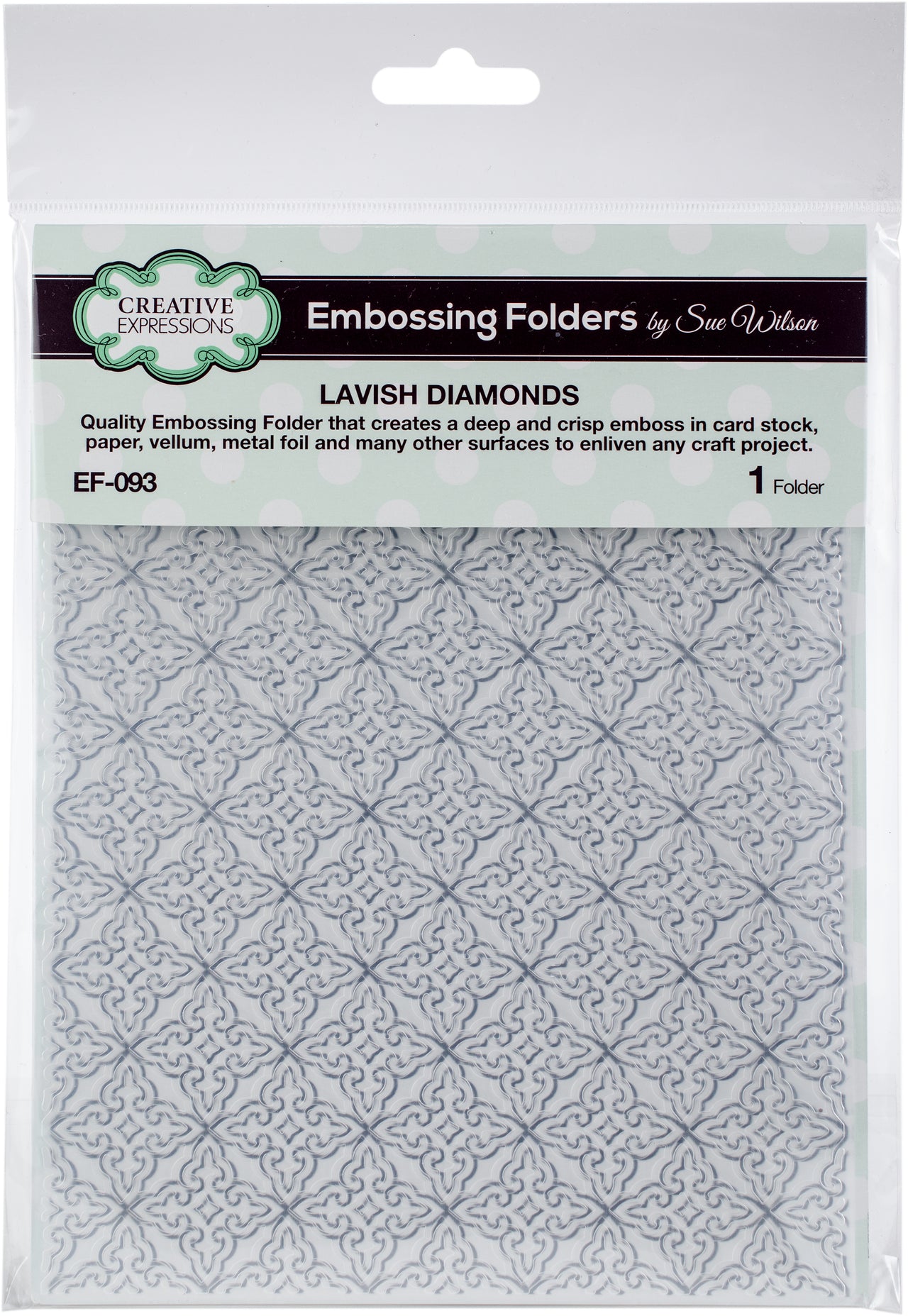 Creative Expressions Embossing Folder By Sue Wilson - Lavish Diamonds