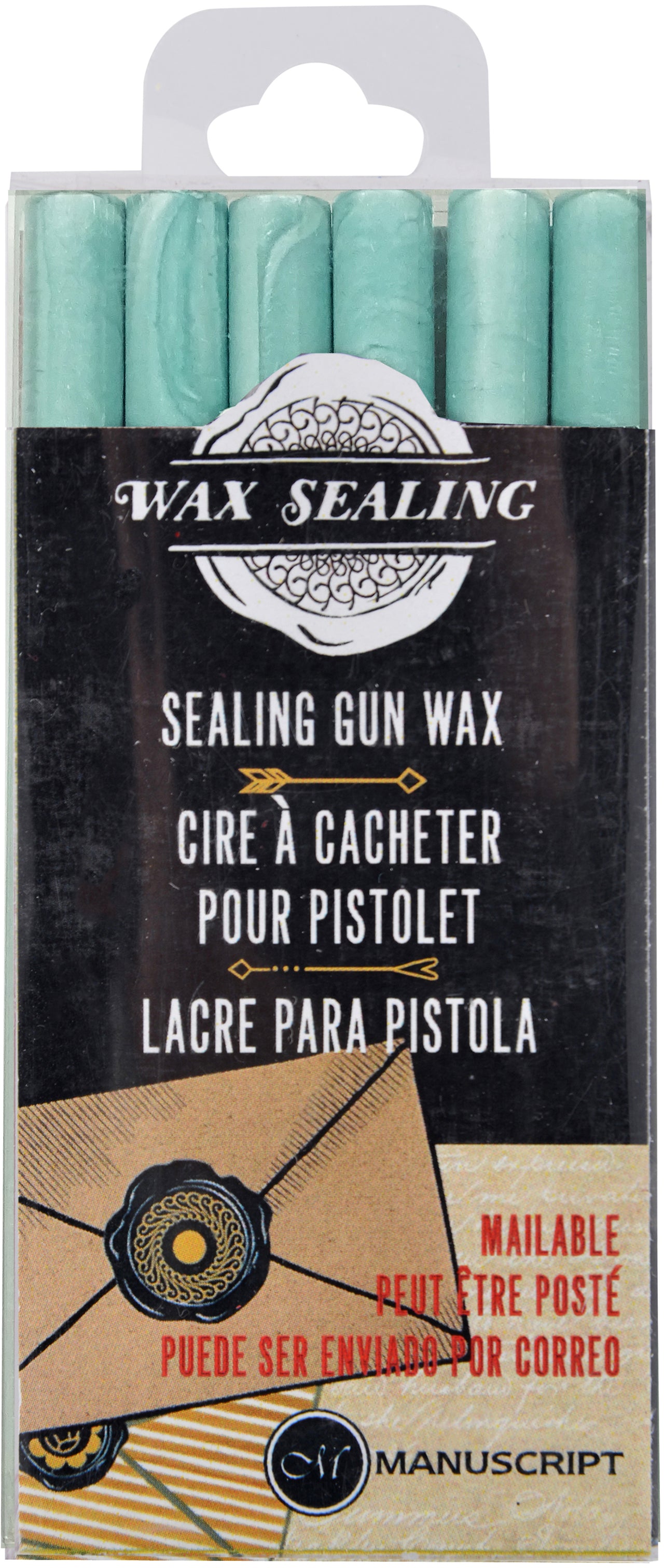 Manuscript Pen Manuscript Sealing Gun Wax Sticks 6/Pkg - Aqua