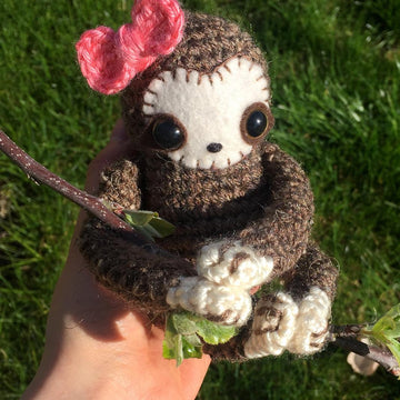 Baby Sloth Plushie with Bow