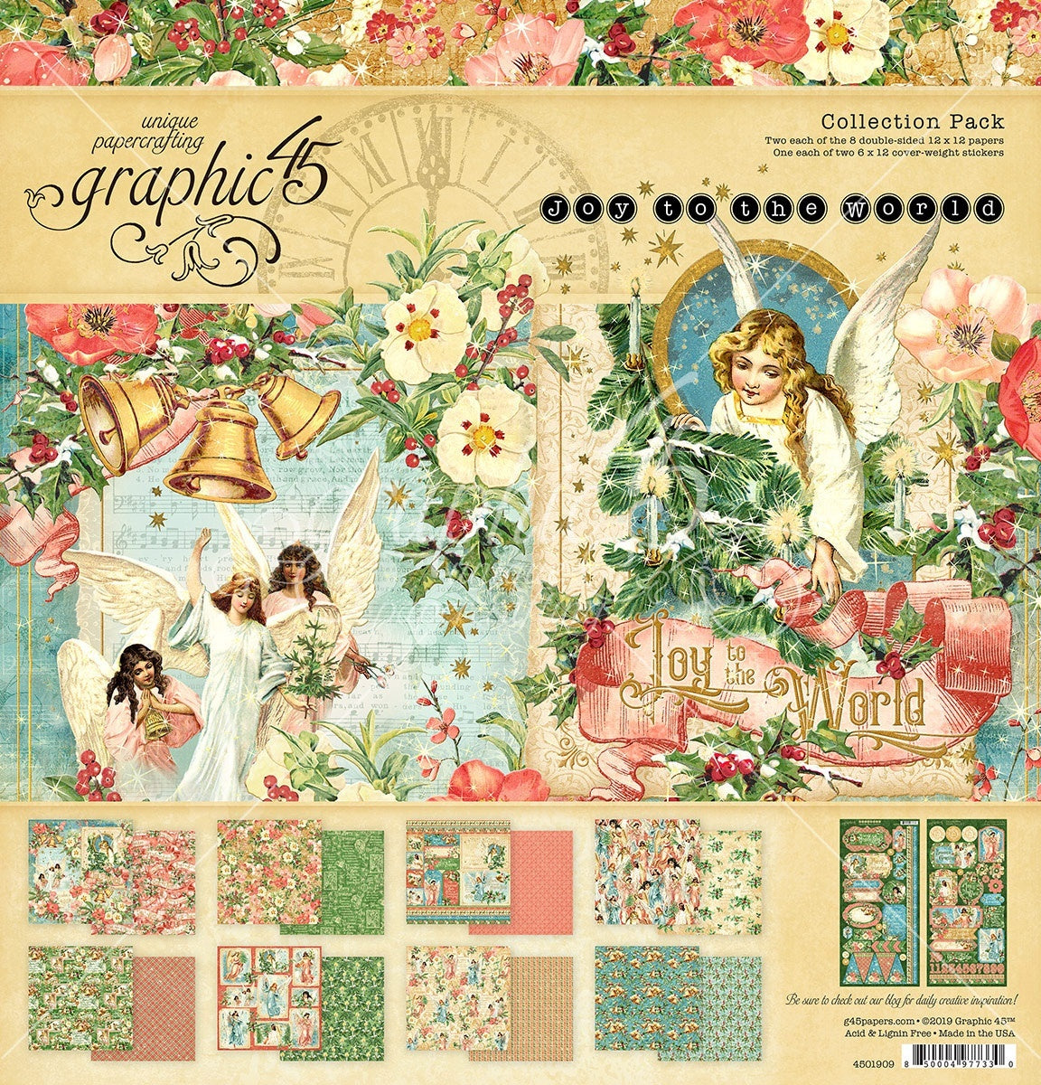 Graphic 45 Collection Pack 12"X12" - Joy To The World