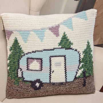 Camper Pillow Cover Knit