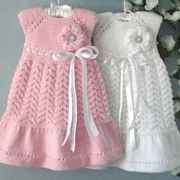 Knitting Pattern Christening Baby Dress Baby Jacket by Elena Mitchell