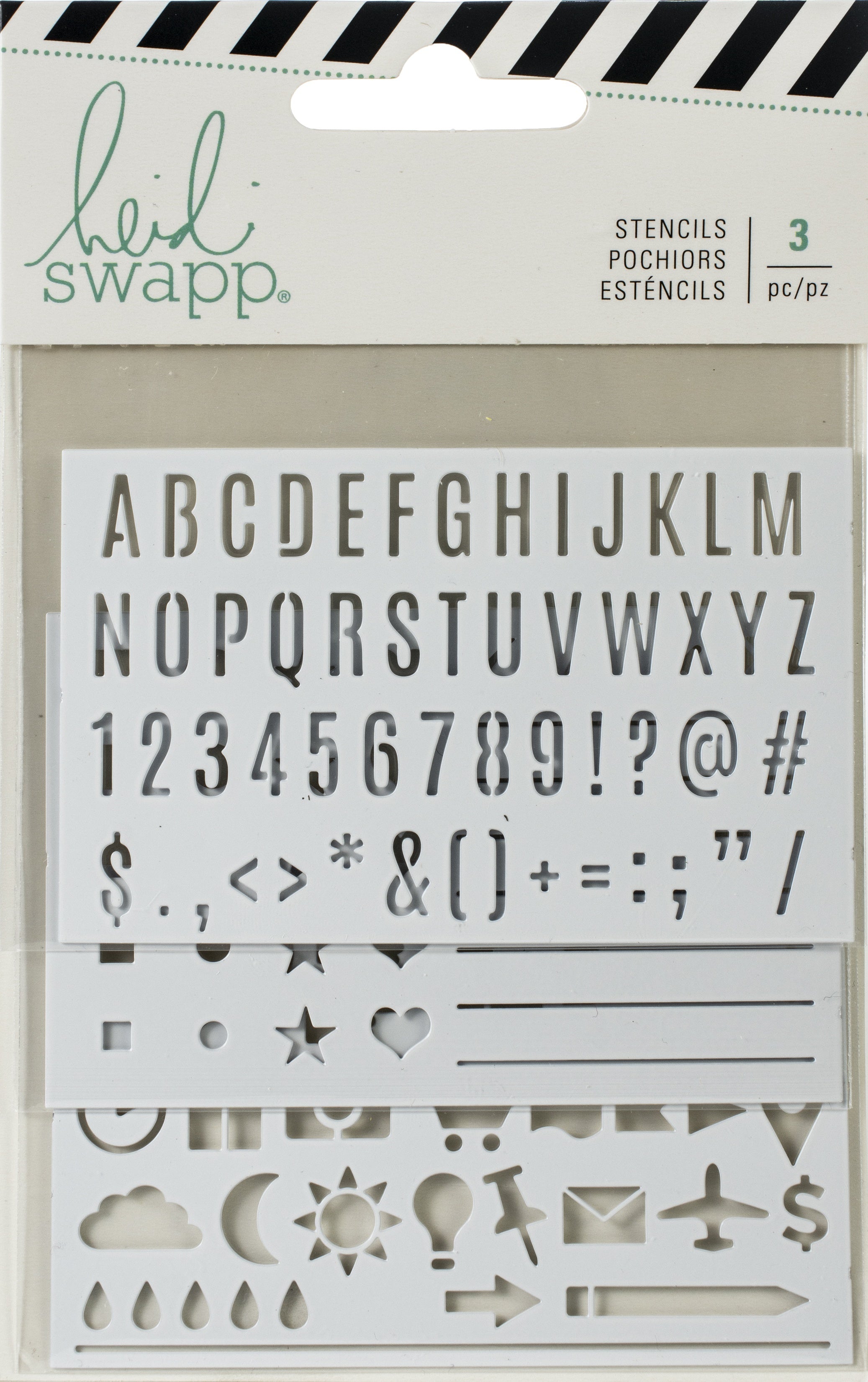American Crafts Heidi Swapp Memory Planner Stencils 3/Pkg - Color Fresh