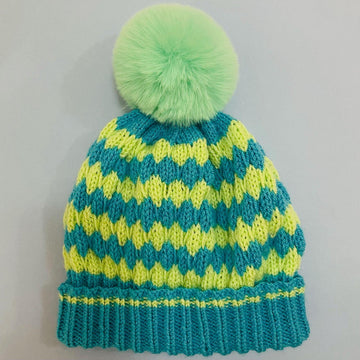 Cosy Bubble Pattern Hat and Comfort Wrist Warmers