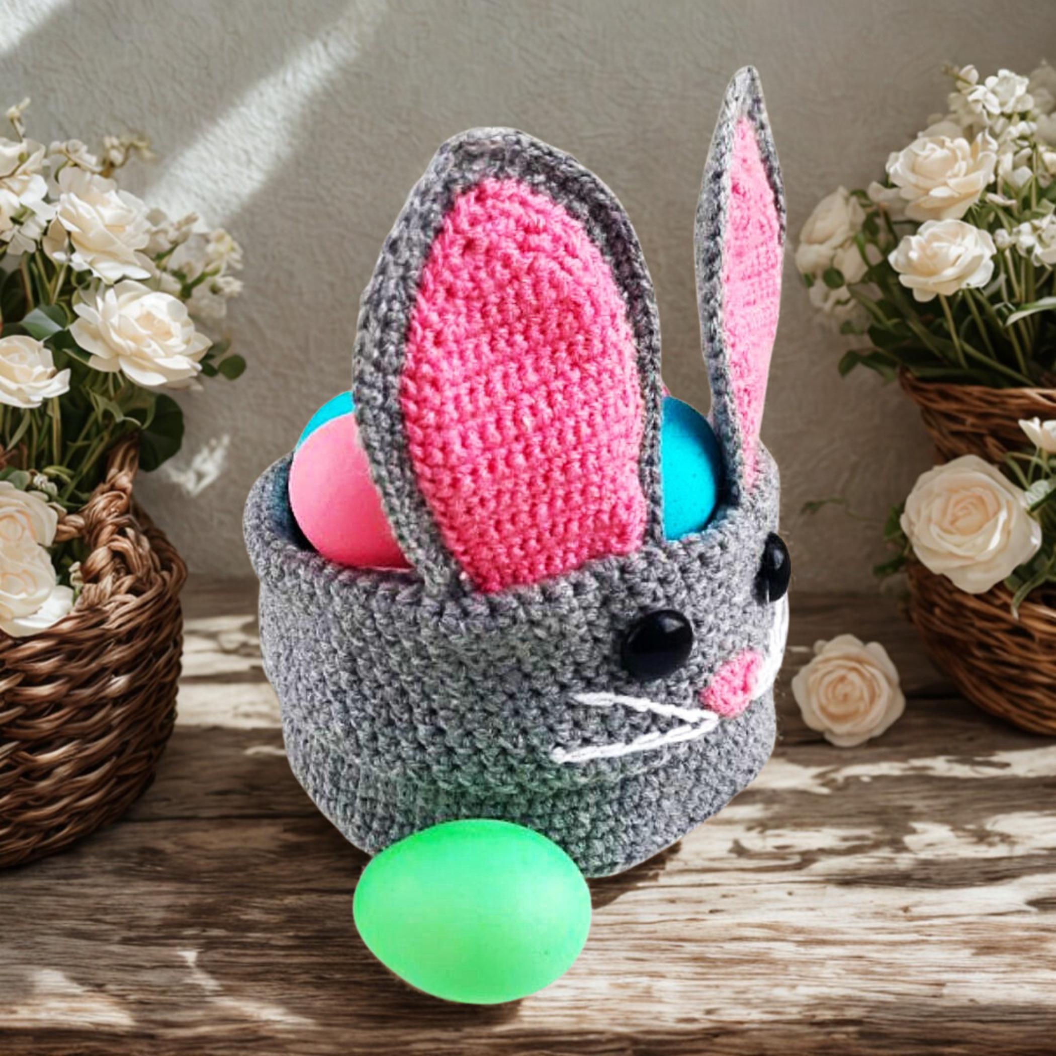 Bunny Easter Basket Crochet Pattern: Kids Storage, Candy Box (PDF Pattern)
