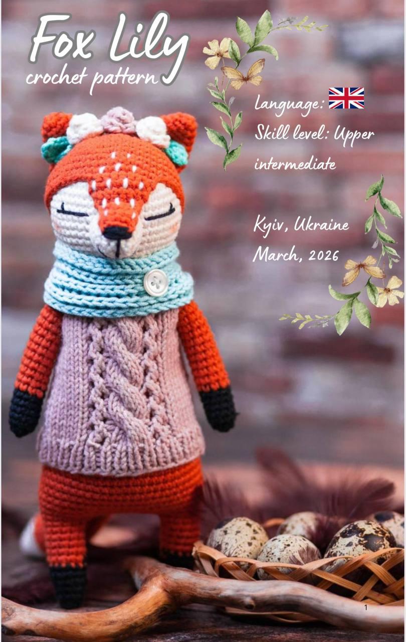 Fox Lily Crochet Pattern PDF – Amigurumi Fox Doll in Sweate