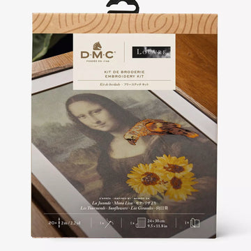 DMC Inspired by Mona Lisa & Sunflowers, Leonardo Da Vinci & C. Maratti, Le Louvre, Embroidery Kit