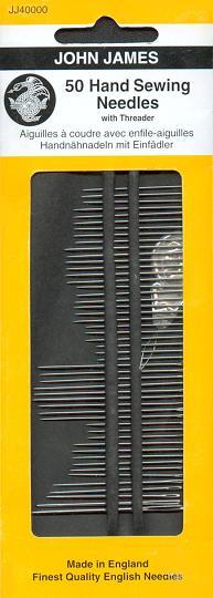 John James 50 Hand Sewing Needles with Threader