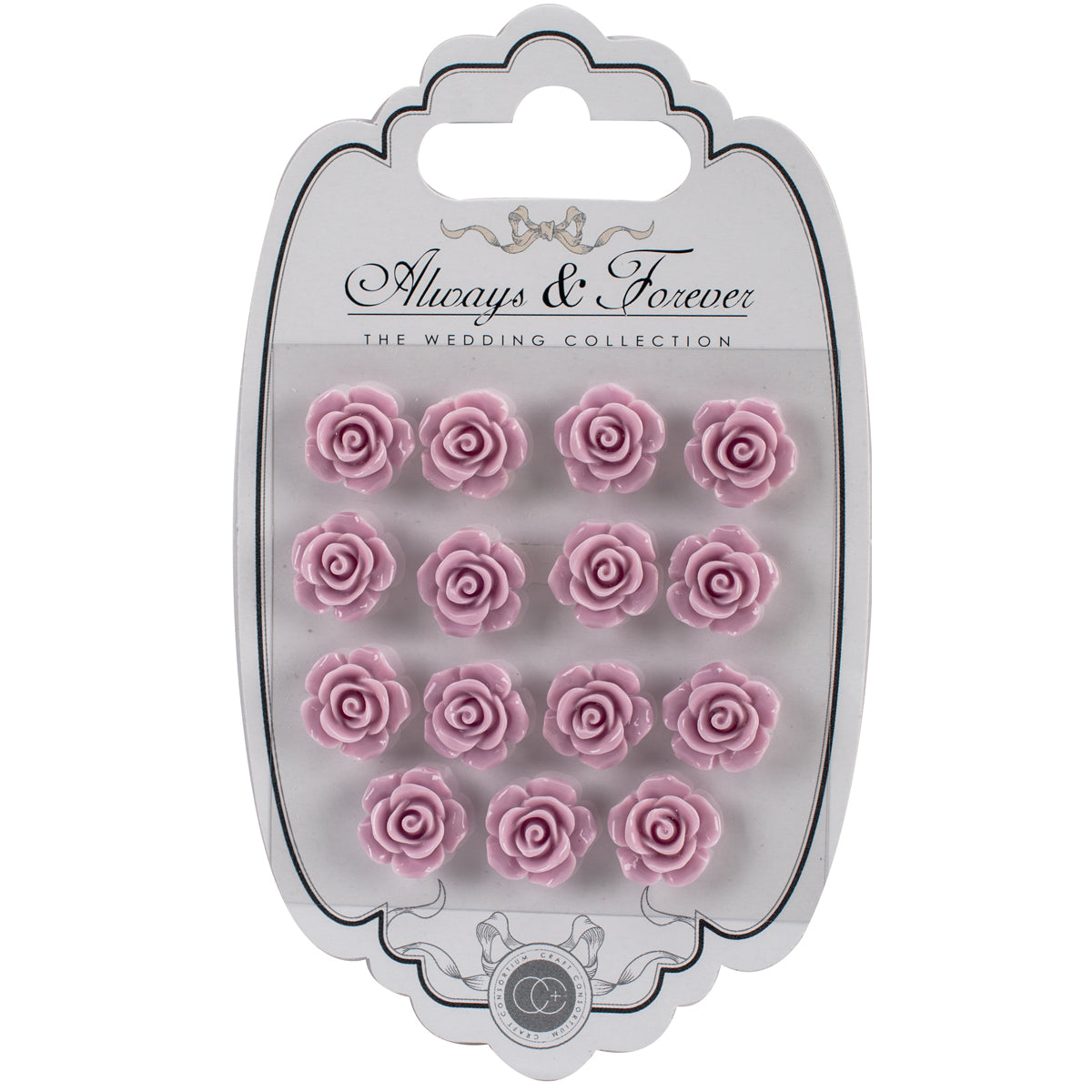 Craft Consortium Always & Forever Resin Flowers 15/Pkg - Lilac