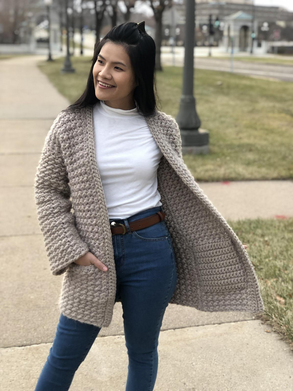 Even moss stitch sweater