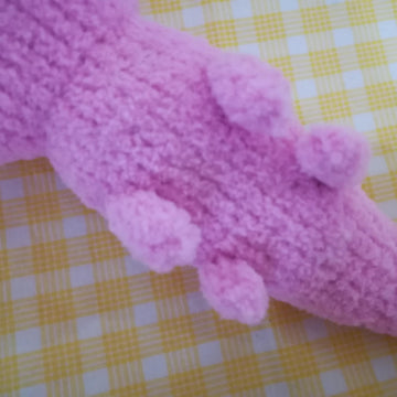 Toy Knitting Patterns -Knit plush Axolotl how to mak soft toy from yarn 11.8 inc