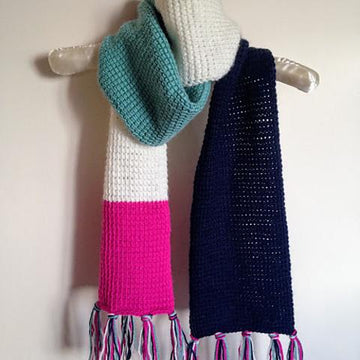 Tunisian Colour Block Scarf