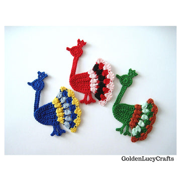 Peacock Applique Crochet Pattern