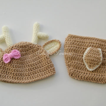 Deer Baby Hat and Diaper Cover