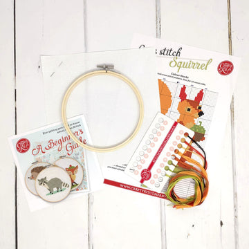 The Crafty Kit Company Squirrel Cross Stitch Kit - 15cm