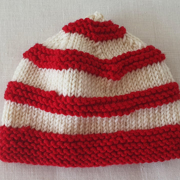 Scotty - Babies 8ply striped ridged beanie