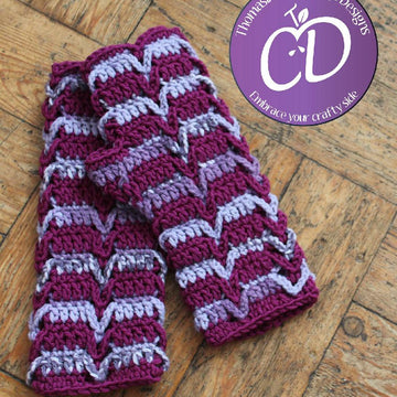 Striped Ladies Fingerless Mitts