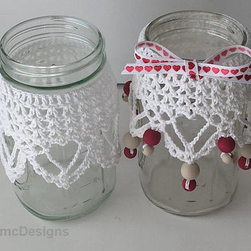 Valentine Hearts Mason Jar  Drape: MwL