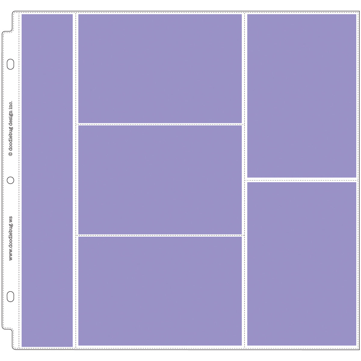 Doodlebug Page Protectors 12"X12" 12/Pkg - (1) 2"X12", (3) 6"X4" & (2) 4"X6" Pocket