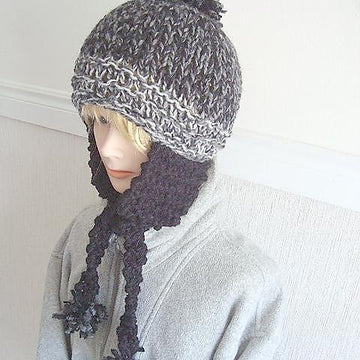 423, KNITTED EARFLAP HAT, age 8 to adult