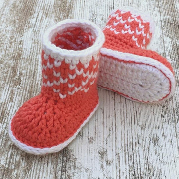 Christmas Baby Booties Crochet Pattern