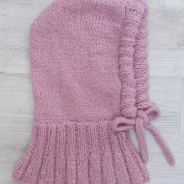 Adult Knitted Hood/Balaclava with Bow