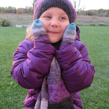 Scrappy Stripey Sock Yarn Mittens